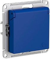 Розетка с заземлением без рамки Systeme Electric AtlasDesign 1-м. крышка шторки аквамарин картинка